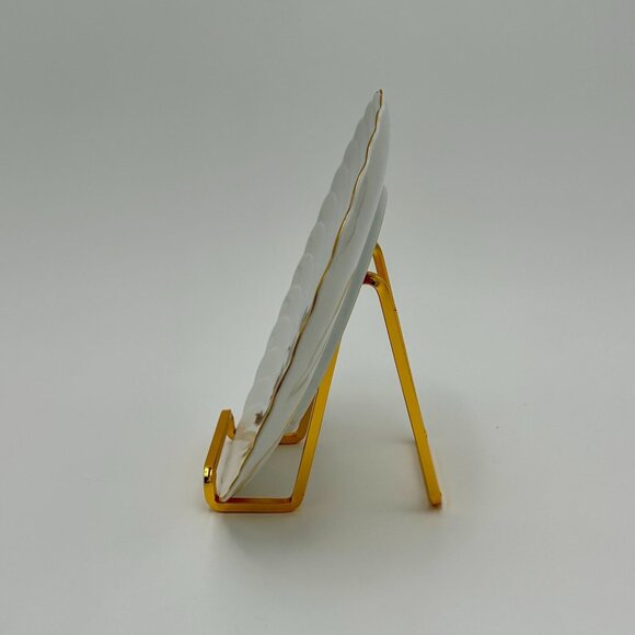 Set of 4 Hutschenreuther Selb Bavarian Porcelain Dessert Pie Plates Gold Rim - Picture 6 of 12